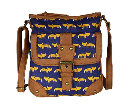 Cute Cotton Canvas Crossbody Bag Purse w Vegan Leather Strap.png